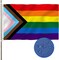 Progress Pride Flag Outdoor,3 * 5Ft Pride Decorations Rainbow Progressive Pride Flag LGBTQ Gay Lesbian Transgender Vivid Color Polyester Flag With 2 Grommets For Pride Month Garden Yard Decor
